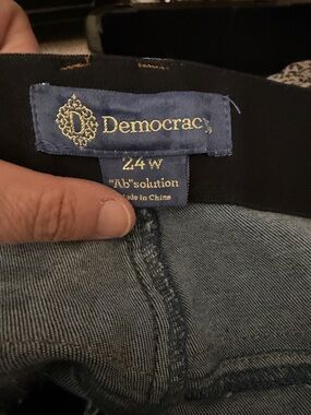 Democracy Navy and Light Blue Jeans Label